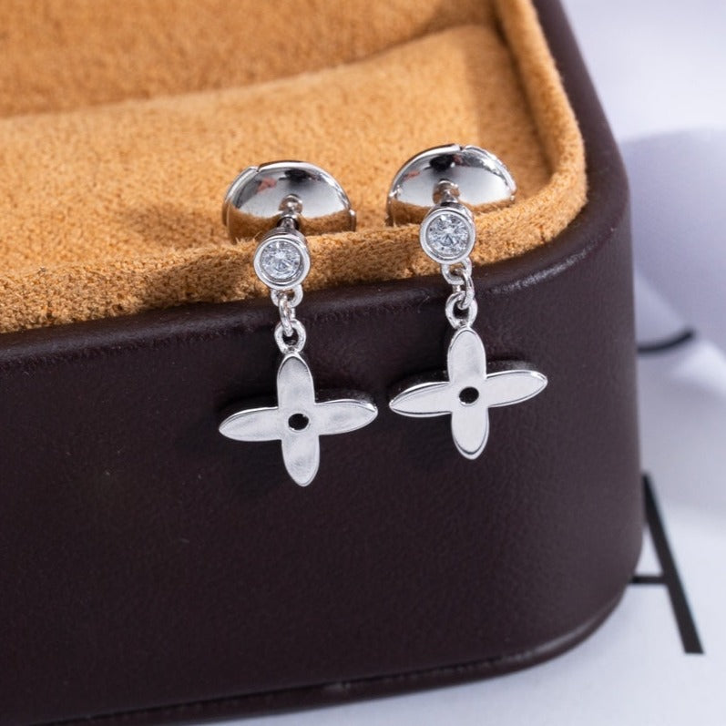 [OAKJURI Jewelry]VIDYLLE SILVER DIAMOND MINI DROP EARRINGS