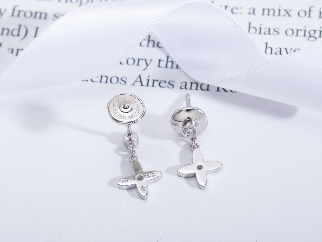 [OAKJURI Jewelry]VIDYLLE SILVER DIAMOND MINI DROP EARRINGS