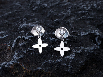 [OAKJURI Jewelry]VIDYLLE SILVER DIAMOND MINI DROP EARRINGS