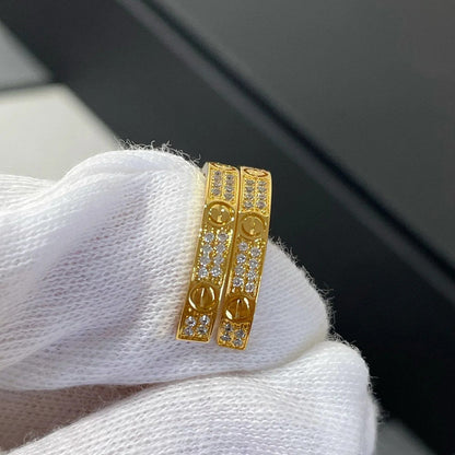 [OAKJURI Jewelry] LOVE EARRINGS 3.6MM DIAMOND PAVED