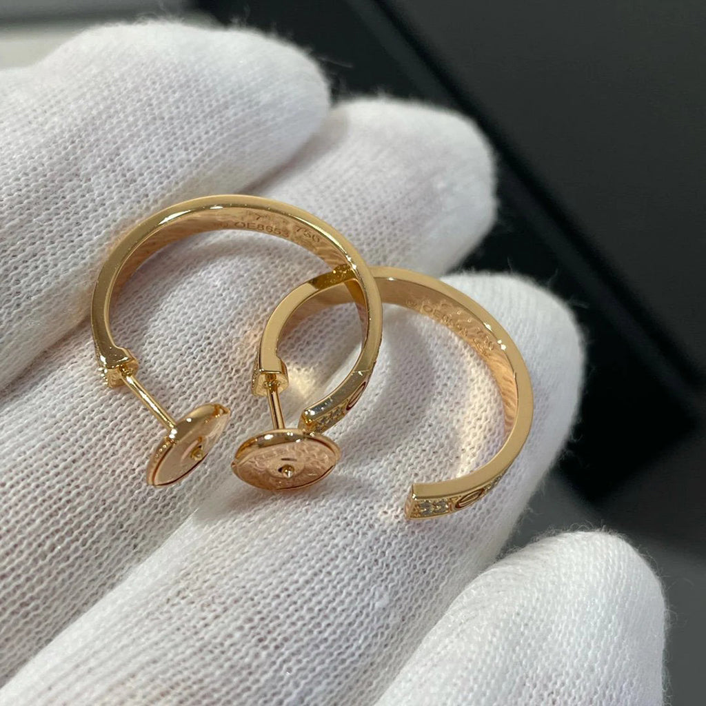 [OAKJURI Jewelry] LOVE EARRINGS 3.6MM DIAMOND PAVED