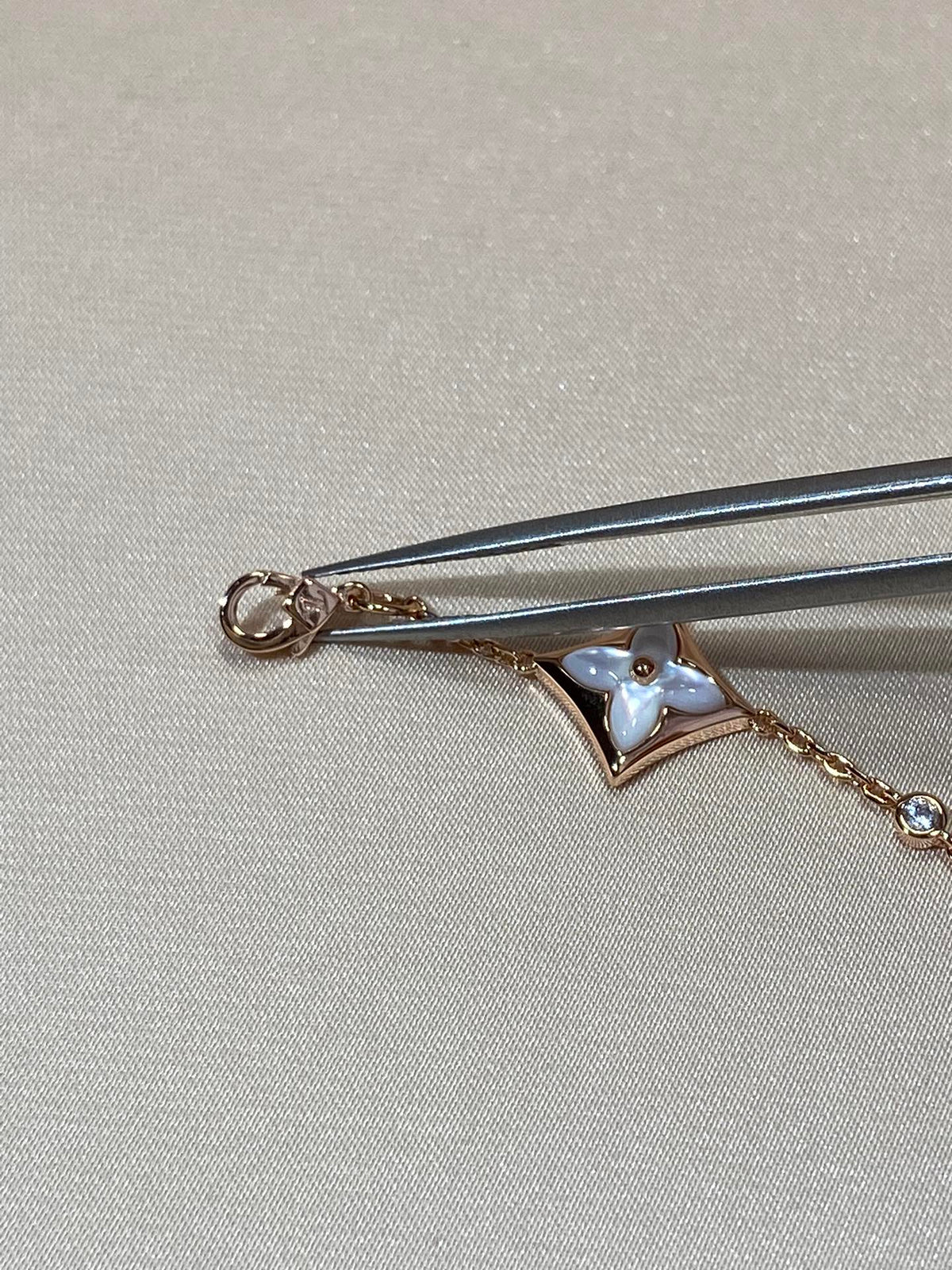 [OAKJURI Jewelry]STAR 4 MOTIF MOP DIAMOND PINK GOLD BRACELET
