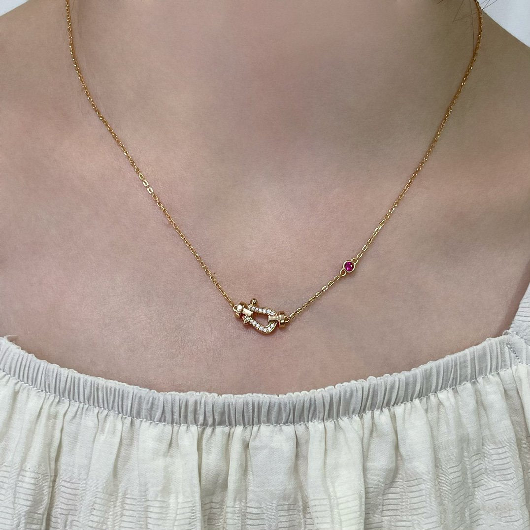 [OAKJURI Jewelry]FORCE 10 DIAMOND PINK GOLD NECKLACE