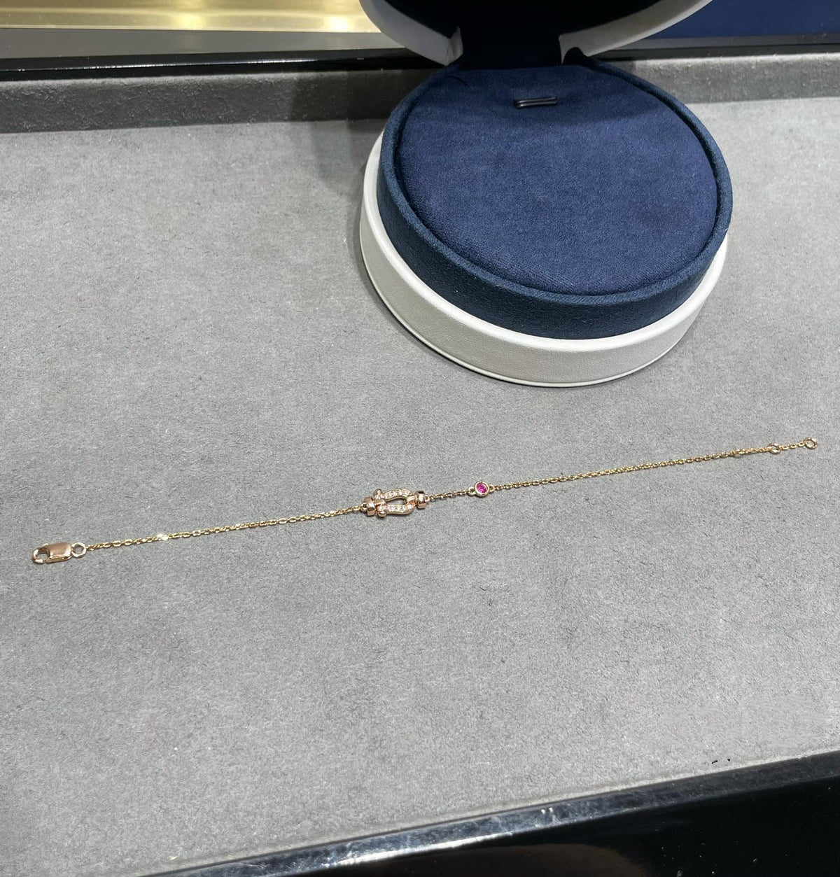 [OAKJURI Jewelry]FORCE 10 DIAMOND CHAIN LINK PINK GOLD BRACELET