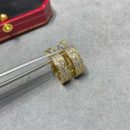 [OAKJURI Jewelry] LOVE 5.5MM DIAMOND PAVED EARRINGS