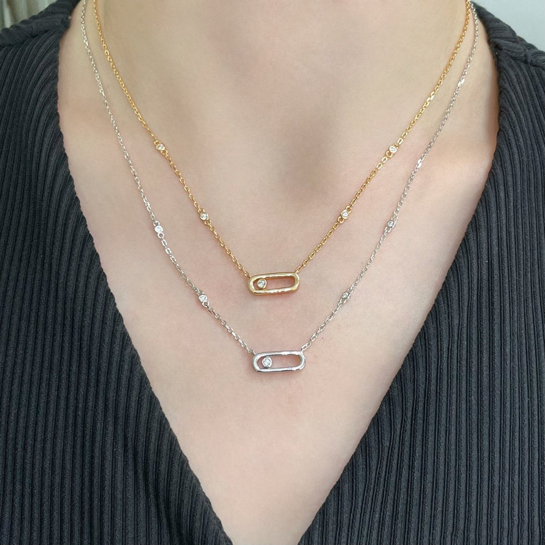 [OAKJURI Jewelry]MOVE UNO DIAMOND NECKLACE