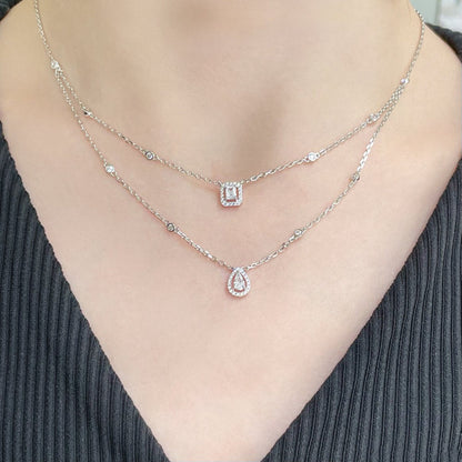 [OAKJURI Jewelry]MY TWIN 2 ROW DIAMOND NECKLACE