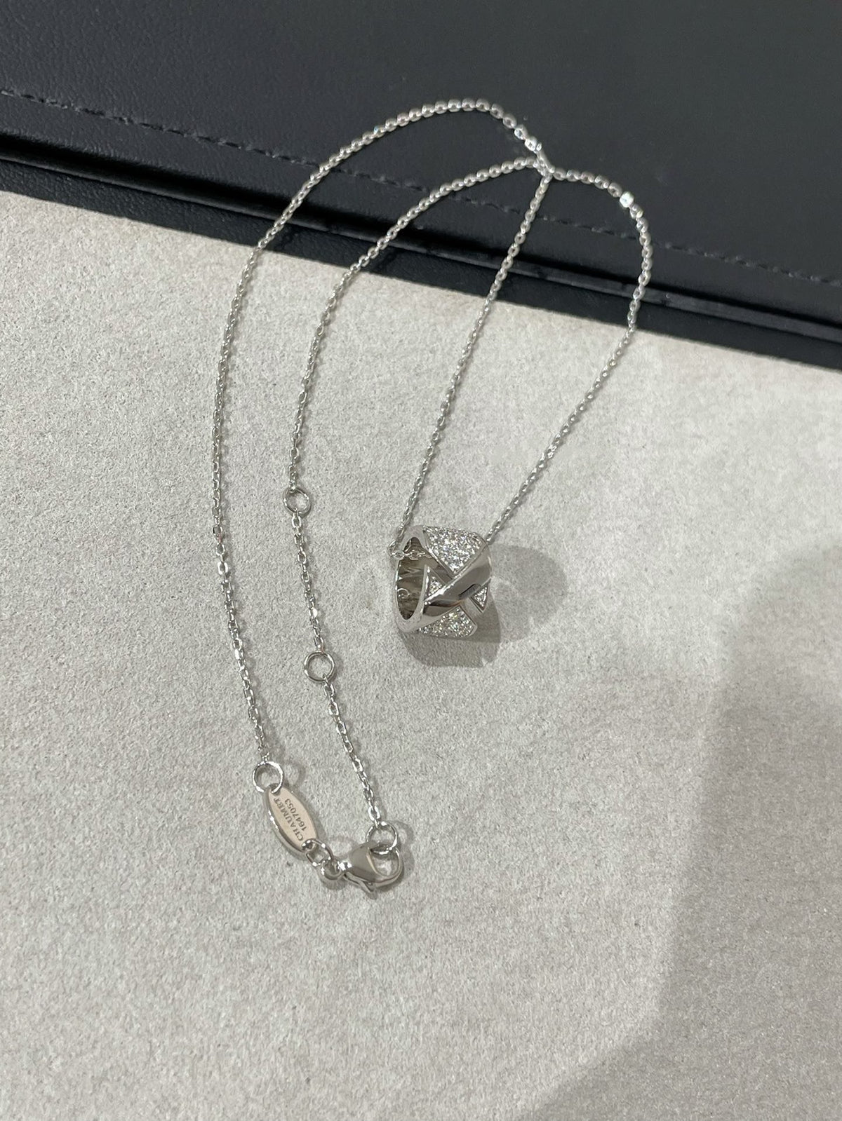 [OAKJURI Jewelry]LIENS EVIDENCE DIAMOND PAVED NECKLACE