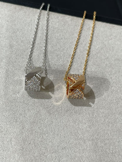 [OAKJURI Jewelry]LIENS EVIDENCE DIAMOND PAVED NECKLACE