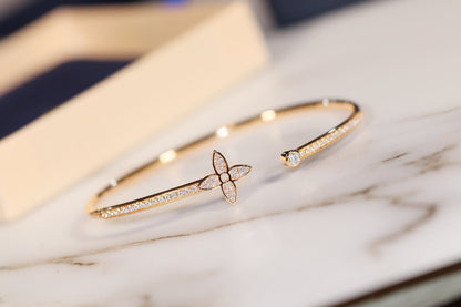 [OAKJURI Jewelry]IDYLLE GOLD OPEN BRACELET DIAMOND PAVED