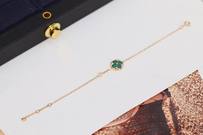 [OAKJURI Jewelry]STAR AND SUN 4 MOTIF PINK GOLD MALACHITE BRACELET