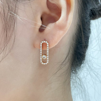 [OAKJURI Jewelry]MOVE UNO STUD DIAMOND PAVED EARRINGS