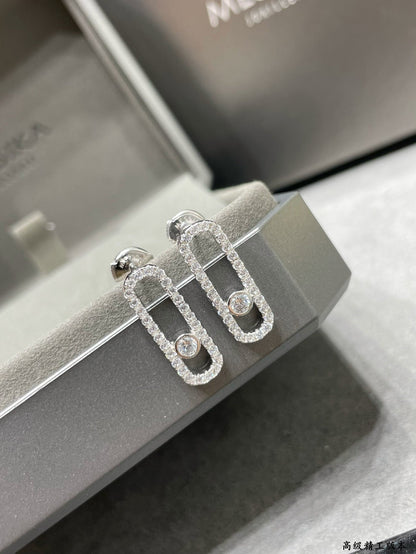 [OAKJURI Jewelry]MOVE UNO STUD DIAMOND PAVED EARRINGS