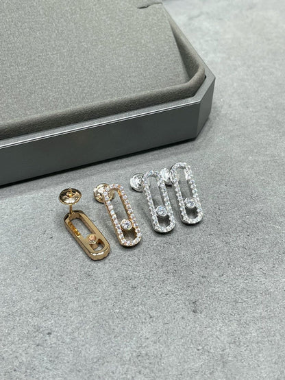 [OAKJURI Jewelry]MOVE UNO STUD DIAMOND PAVED EARRINGS