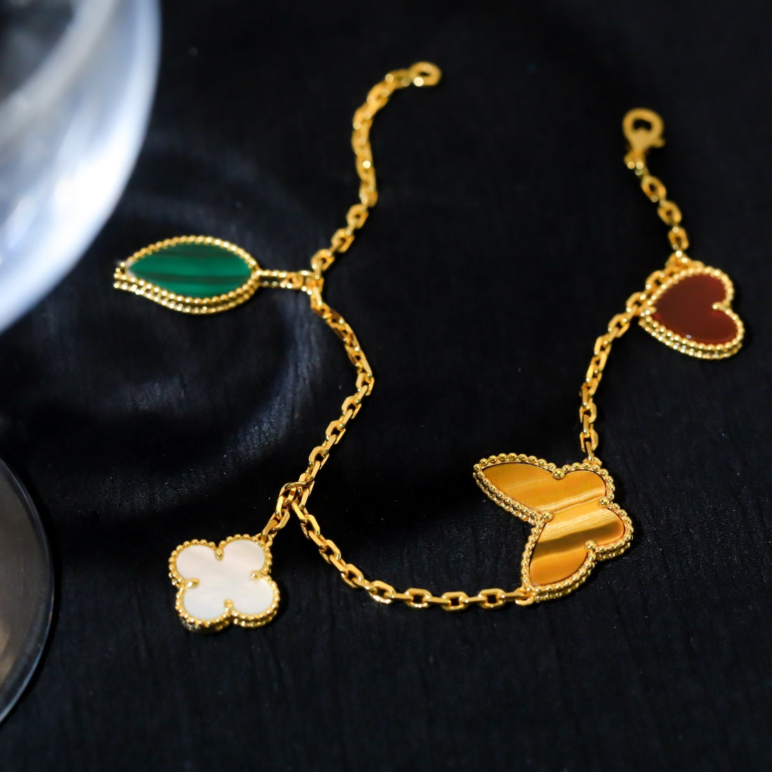 [OAKJURI Jewelry]LUCKY SPRING 5 MOTIF GOLD BRACELET