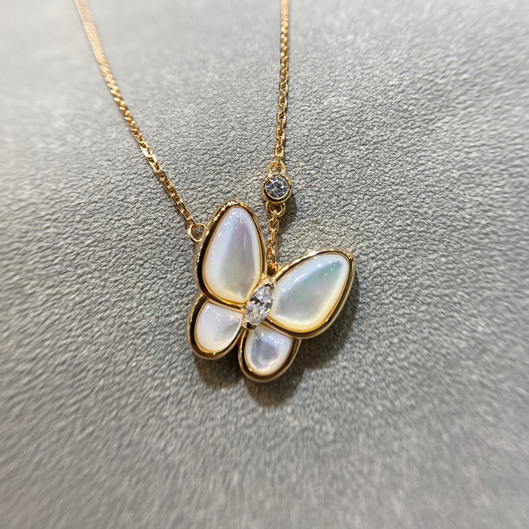 [OAKJURI Jewelry]BUTTERFLY MOP DIAMOND NECKLACE