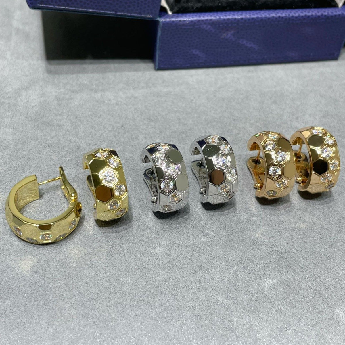 [OAKJURI Jewelry]BEE LOVE DIAMOND HOOP EARRINGS