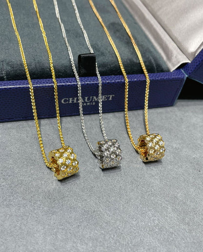 [OAKJURI Jewelry]BEE LOVE DIAMOND PAVED 3 ROW NECKLACE