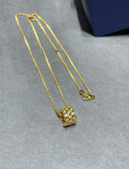 [OAKJURI Jewelry]BEE LOVE DIAMOND PAVED 3 ROW NECKLACE