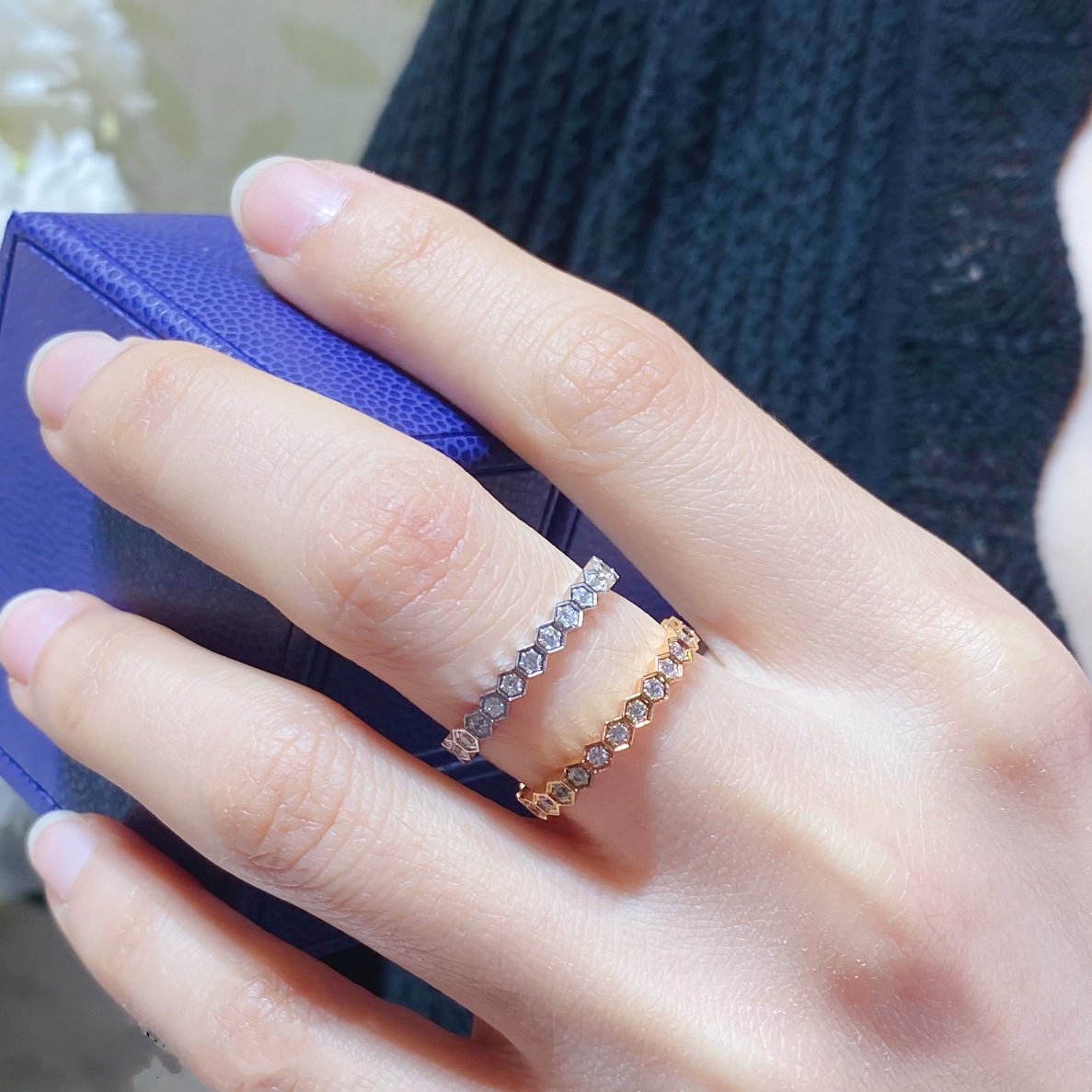 [OAKJURI Jewelry]BEE LOVE DIAMOND PAVED SMALL RING