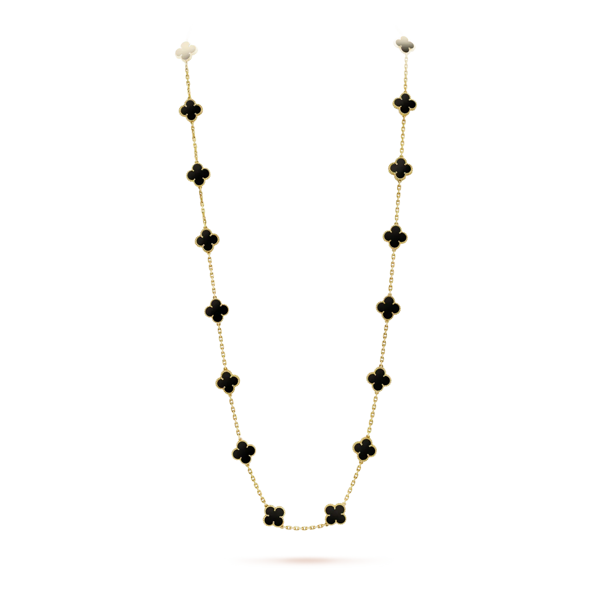 [OAKJURI Jewelry]CLOVER 20 MOTIFS ONYX NECKLACE