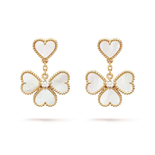 [OAKJURI Jewelry]CLOVER SWEET WHITE MOP EARRINGS