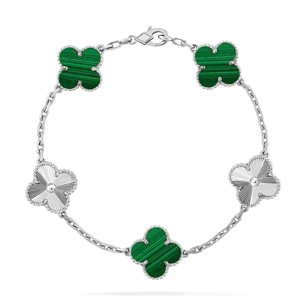 [OAKJURI Jewelry] CLOVER 5 MOTIF MALACHITE BRACELET COLLECTION