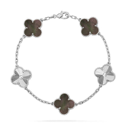 [OAKJURI Jewelry] CLOVER 5 MOTIF GRAY MOP BRACELET COLLECTION