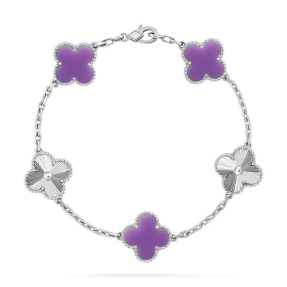 [OAKJURI Jewelry]CLOVER 5 MOTIF LIGHT PURPLE BRACELET COLLECTION