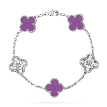 [OAKJURI Jewelry] CLOVER 5 MOTIF VIOLET BRACELET COLLECTION