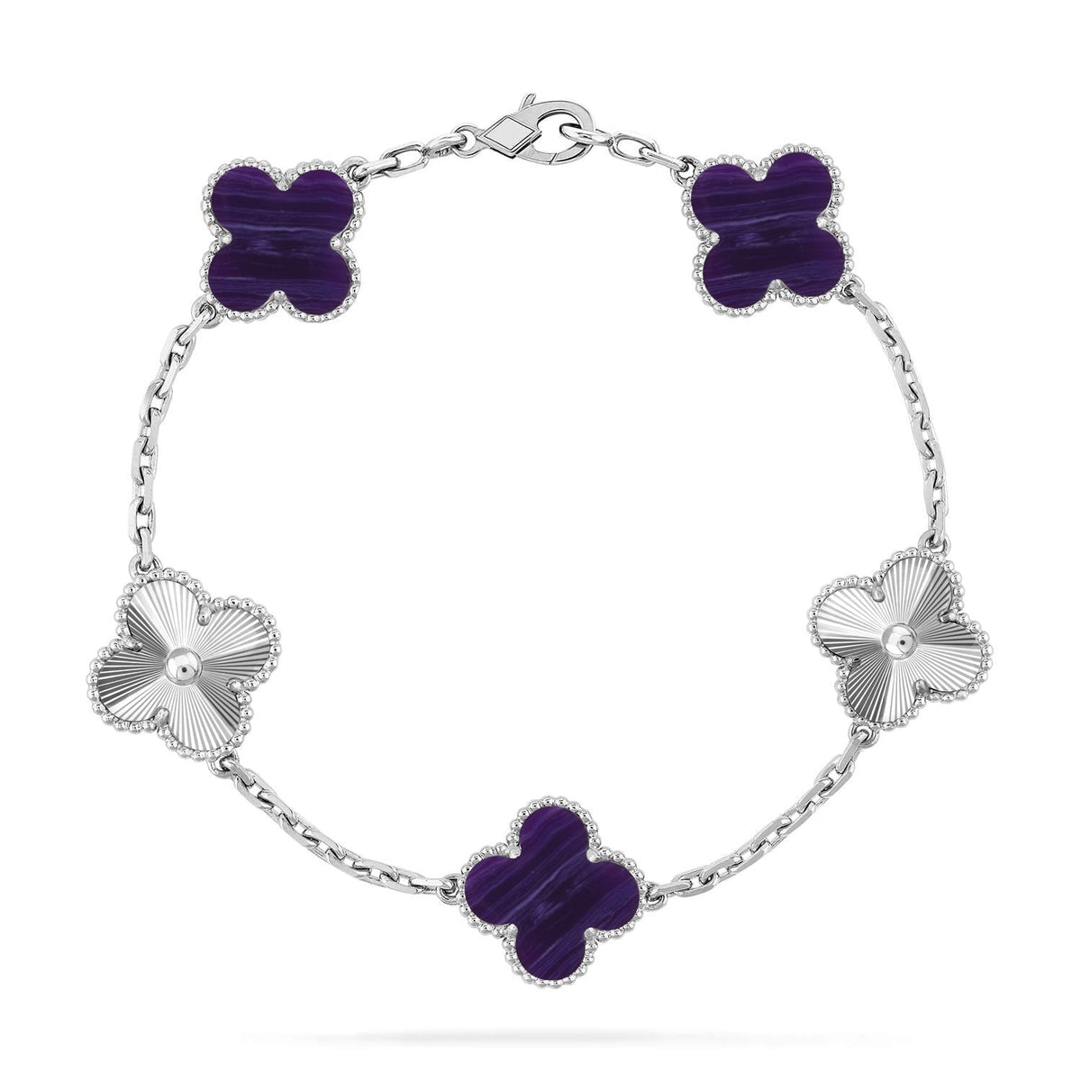 [OAKJURI Jewelry]CLOVER 5 MOTIF PURPLE STRIPES BRACELET COLLECTION