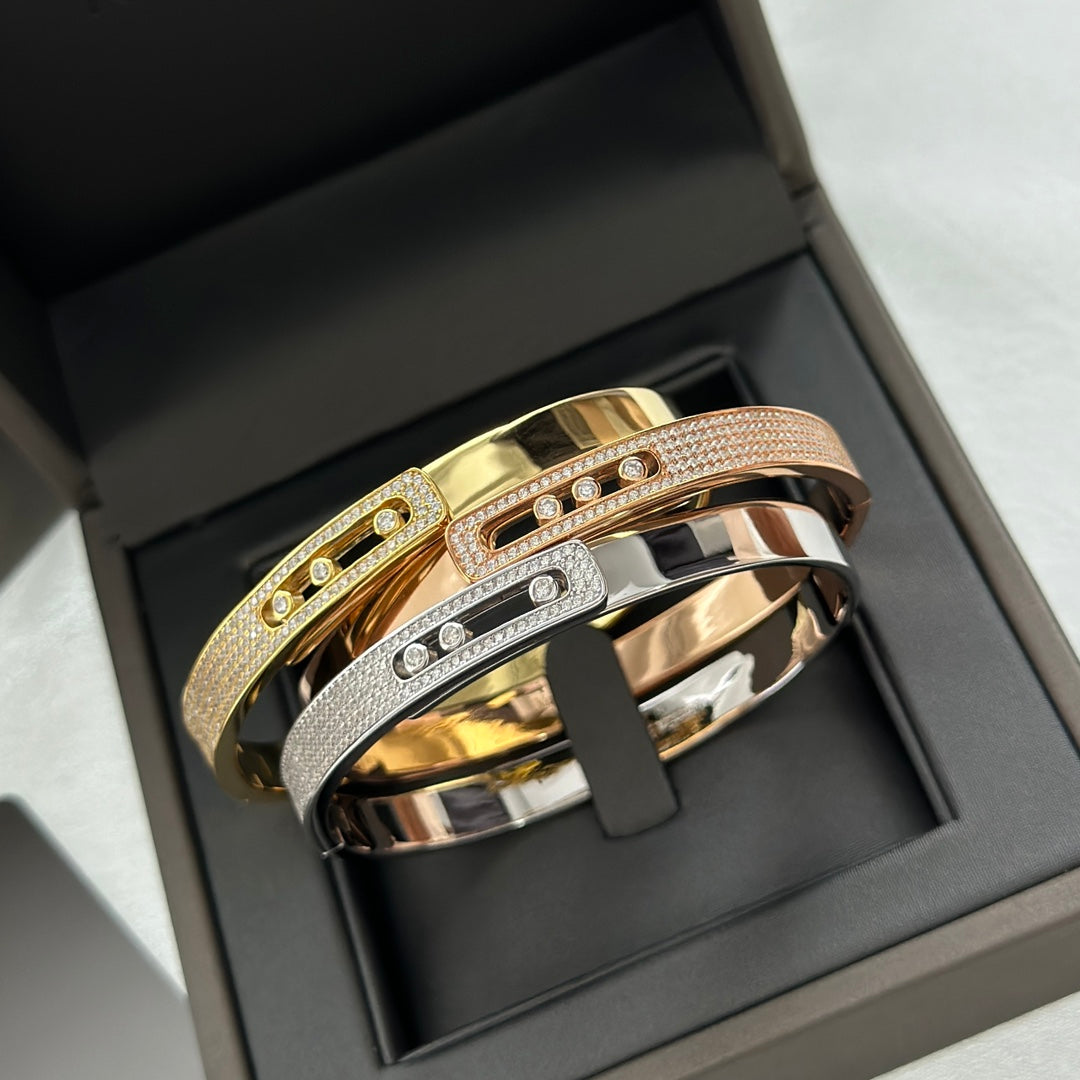 [OAKJURI Jewelry]Move Noa Rose Gold Pavé Diamond Bangle Bracelet