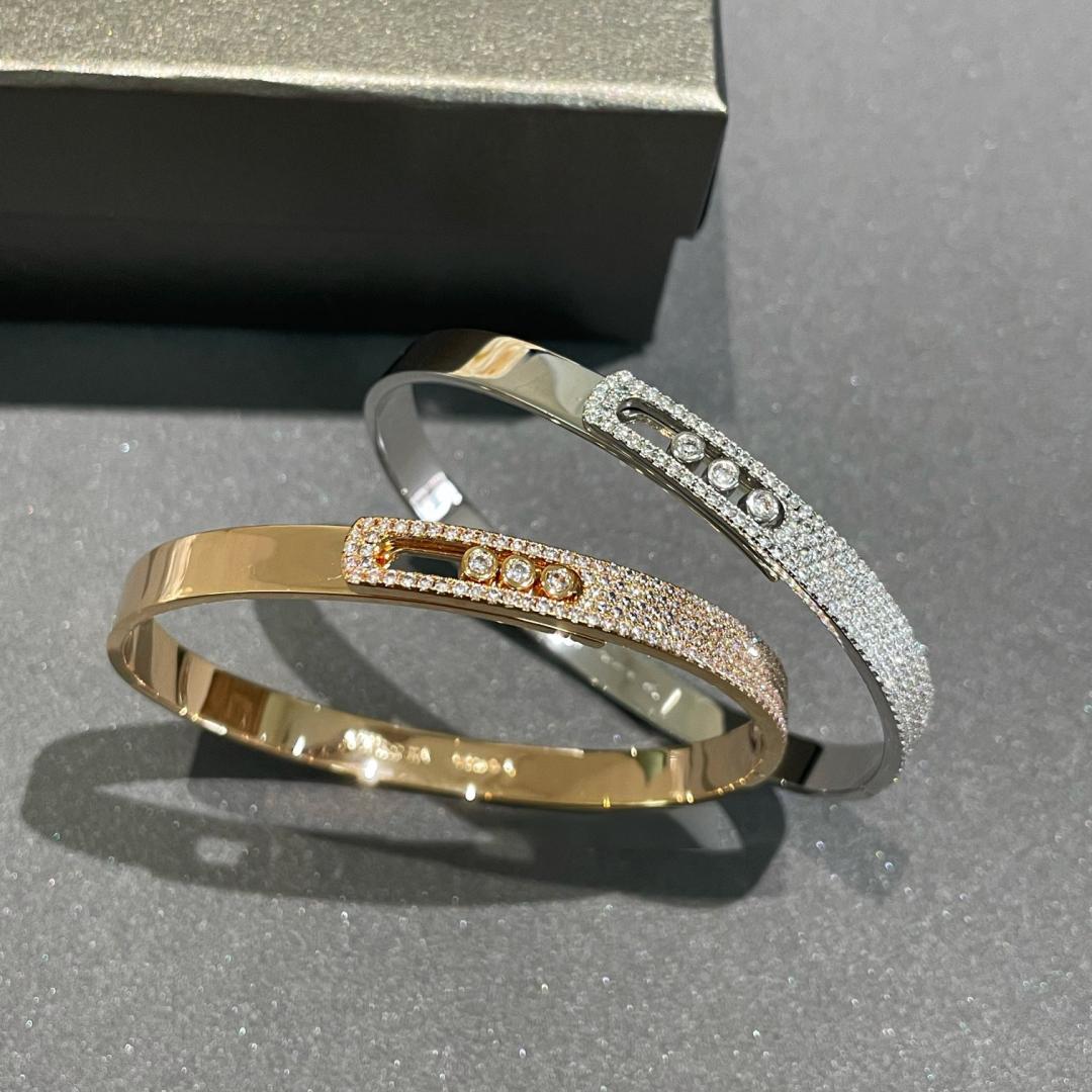 [OAKJURI Jewelry]Move Noa Rose Gold Pavé Diamond Bangle Bracelet
