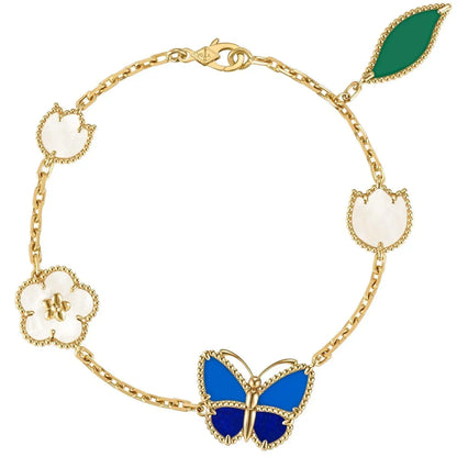 [OAKJURI Jewelry] Lucky Spring Butterfly 5-Motif & LOVE Unlimited Bracelet Stack Set