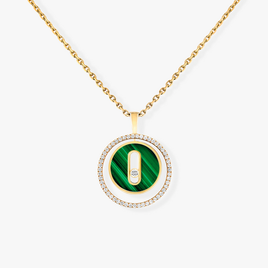 [OAKJURI Jewelry]LUCKY MOVE 1 DIAMOND MALACHITE GOLD DIAMOND NECKLACE