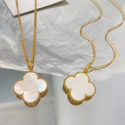 [OAKJURI Jewelry]CLOVER 25MM MOP LARGE PENDANT NECKLACE