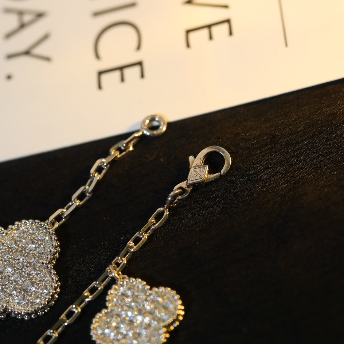 [OAKJURI Jewelry]CLOVER BRACELET 5 MOTIF SILVER DIAMOND PAVED