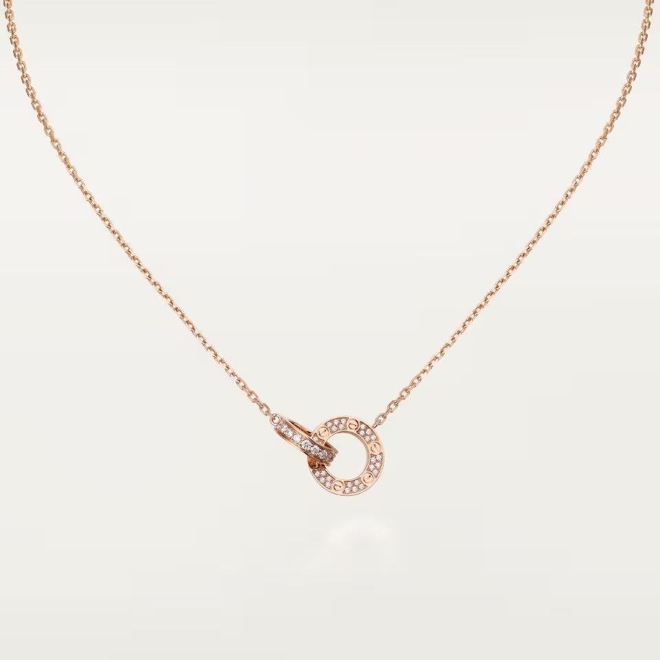 [OAKJURI Jewelry] LOVE  FULL DIAMOND PENDANT NECKLACE