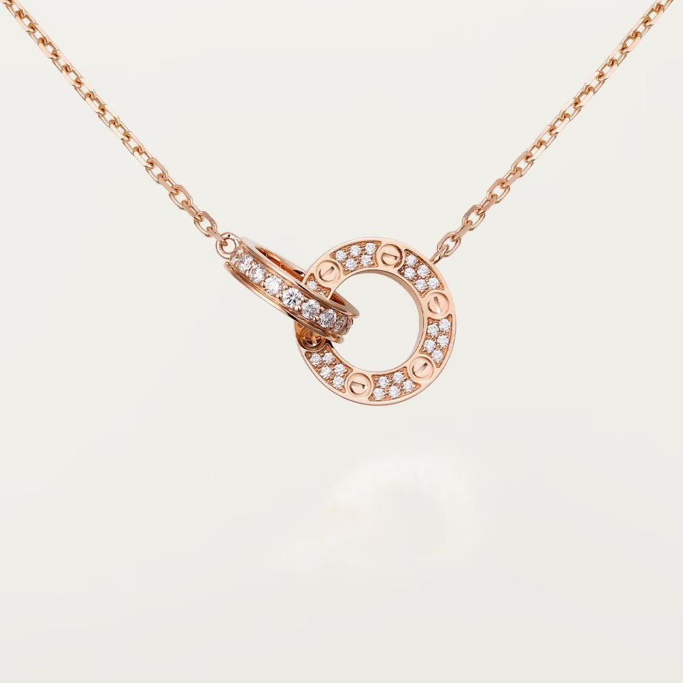[OAKJURI Jewelry] LOVE  FULL DIAMOND PENDANT NECKLACE