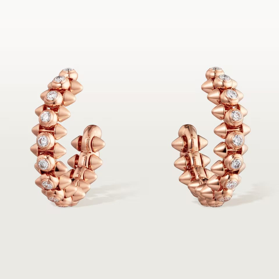 [OAKJURI Jewelry] CLASH FULL DIAMOND MEDIUM EARRINGS