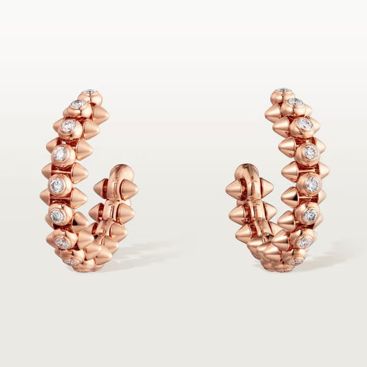 [OAKJURI Jewelry] CLASH FULL DIAMOND MEDIUM EARRINGS