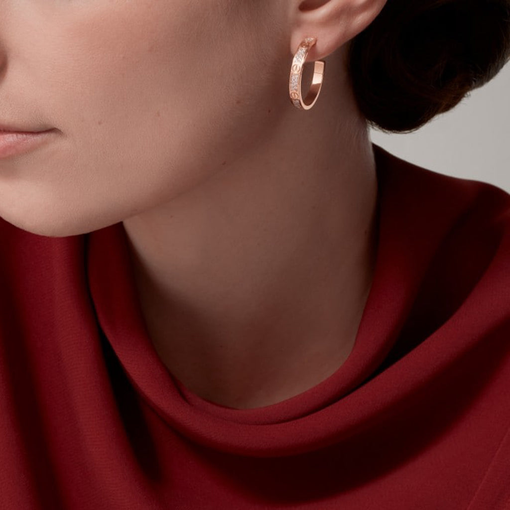 [OAKJURI Jewelry] LOVE EARRINGS 3.6MM DIAMOND PAVED