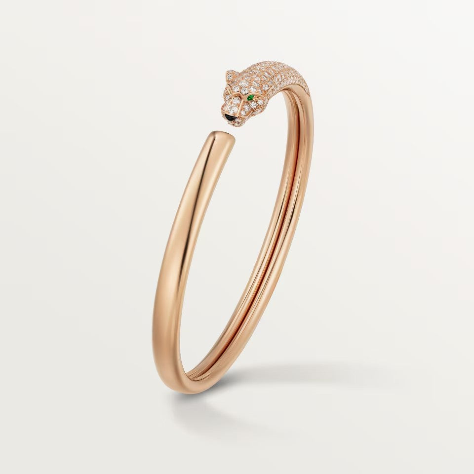 [OAKJURI Jewelry] PANTHERE HALF DIAMOND OPEN BRACELET