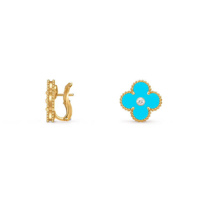 [OAKJURI Jewelry]CLOVER 15MM MOP DIAMOND EARRINGS COLLECTION