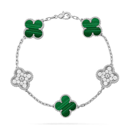 [OAKJURI Jewelry] CLOVER 5 MOTIF MALACHITE BRACELET COLLECTION