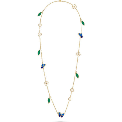 [OAKJURI Jewelry]LUCKY SPRING BUTTERFLY 15 FLOWER NECKLACE