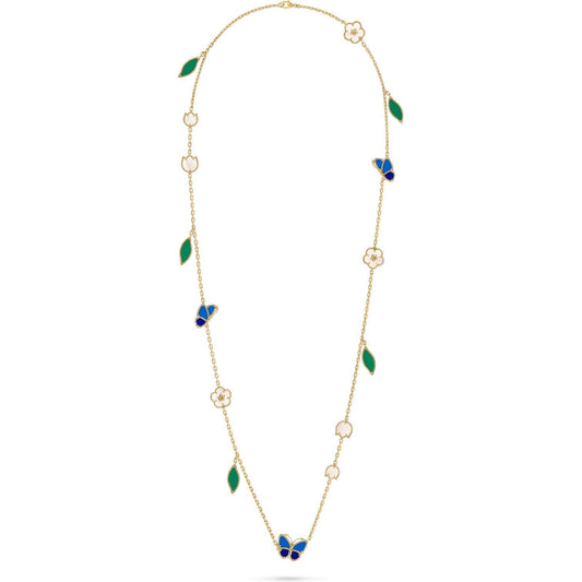 [OAKJURI Jewelry]LUCKY SPRING BUTTERFLY 15 FLOWER NECKLACE