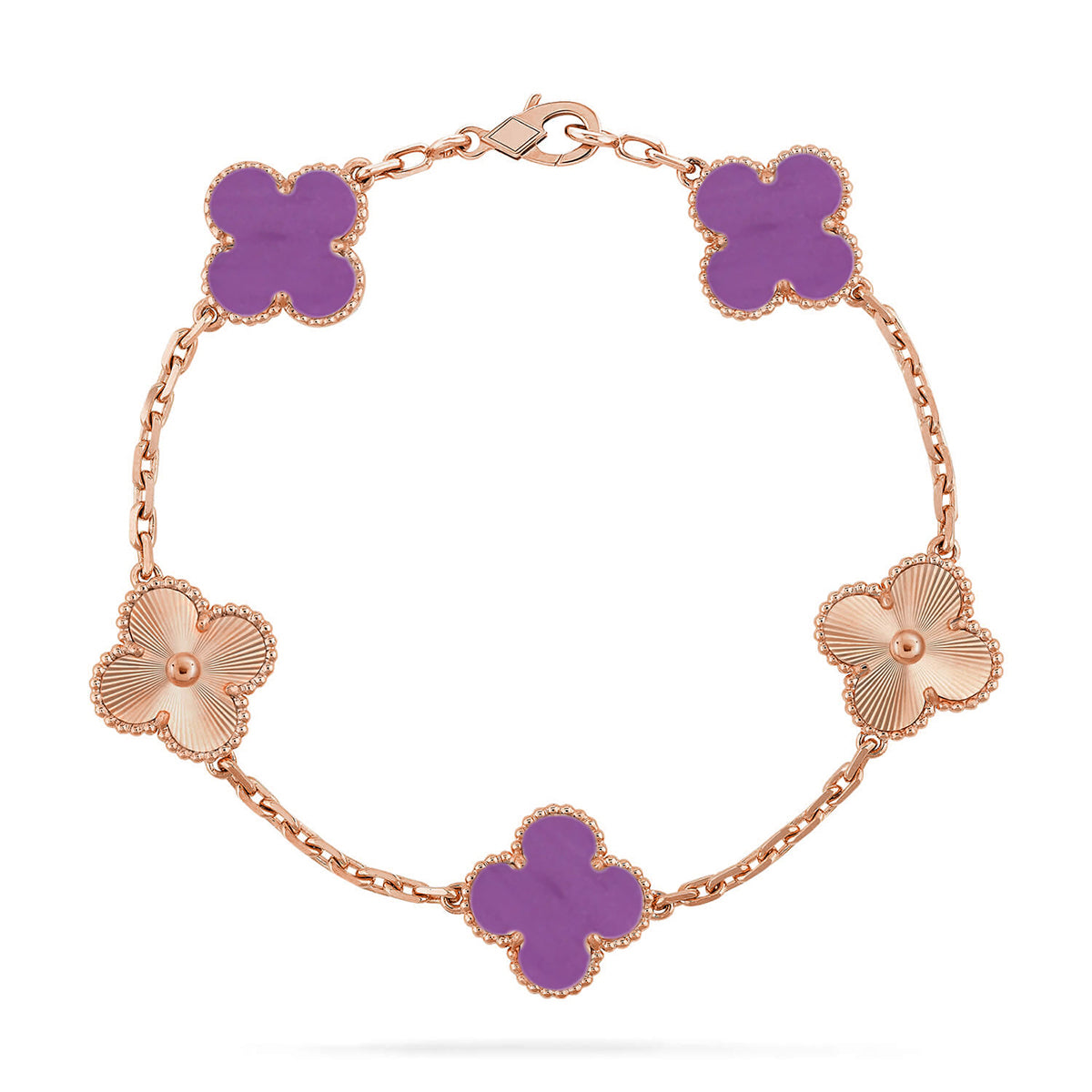 [OAKJURI Jewelry] CLOVER 5 MOTIF VIOLET BRACELET COLLECTION