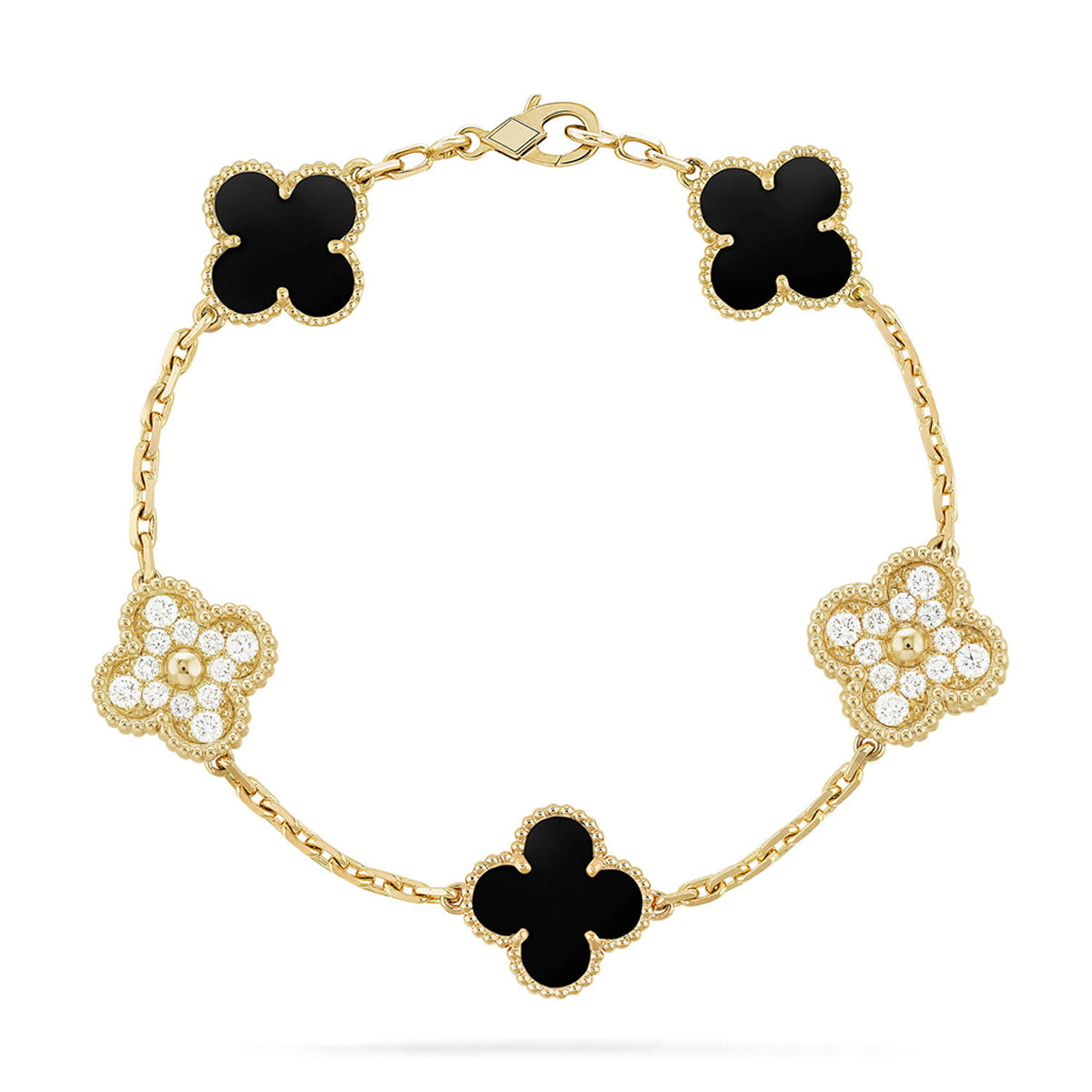 [OAKJURI Jewelry]Clover 5 Motifs  Duo Bracelet Stack Set
