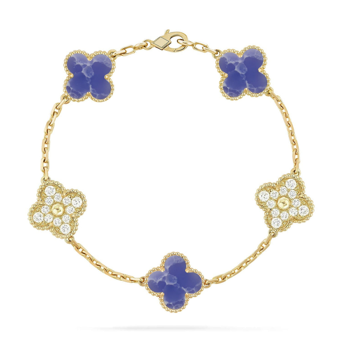 [OAKJURI Jewelry]CLOVER 5 MOTIF BLUE VEINS BRACELET COLLECTION